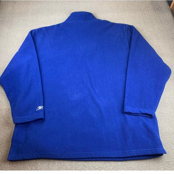 Y2K Reebok Men's XXL Blue NFL New York Giants Quarter Zip Fleece Pullover Jacket - Picture 2 of 10